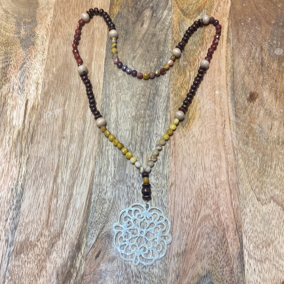 Mookite and Wood Necklace - Picture 6 of 7